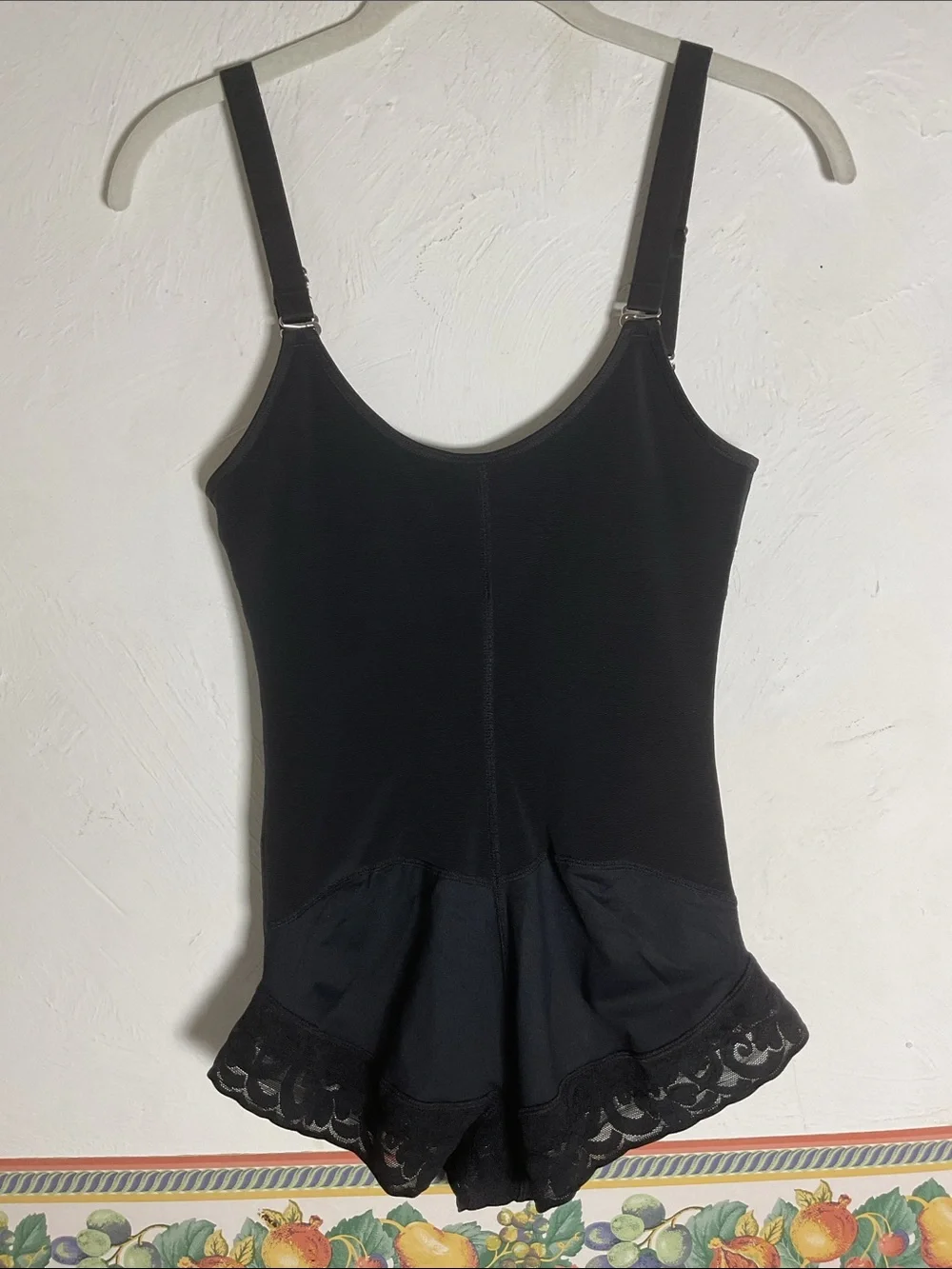 Black Full Body Shapwear Bodysuit Faja Tummy Control Zip Hook Eye Size S